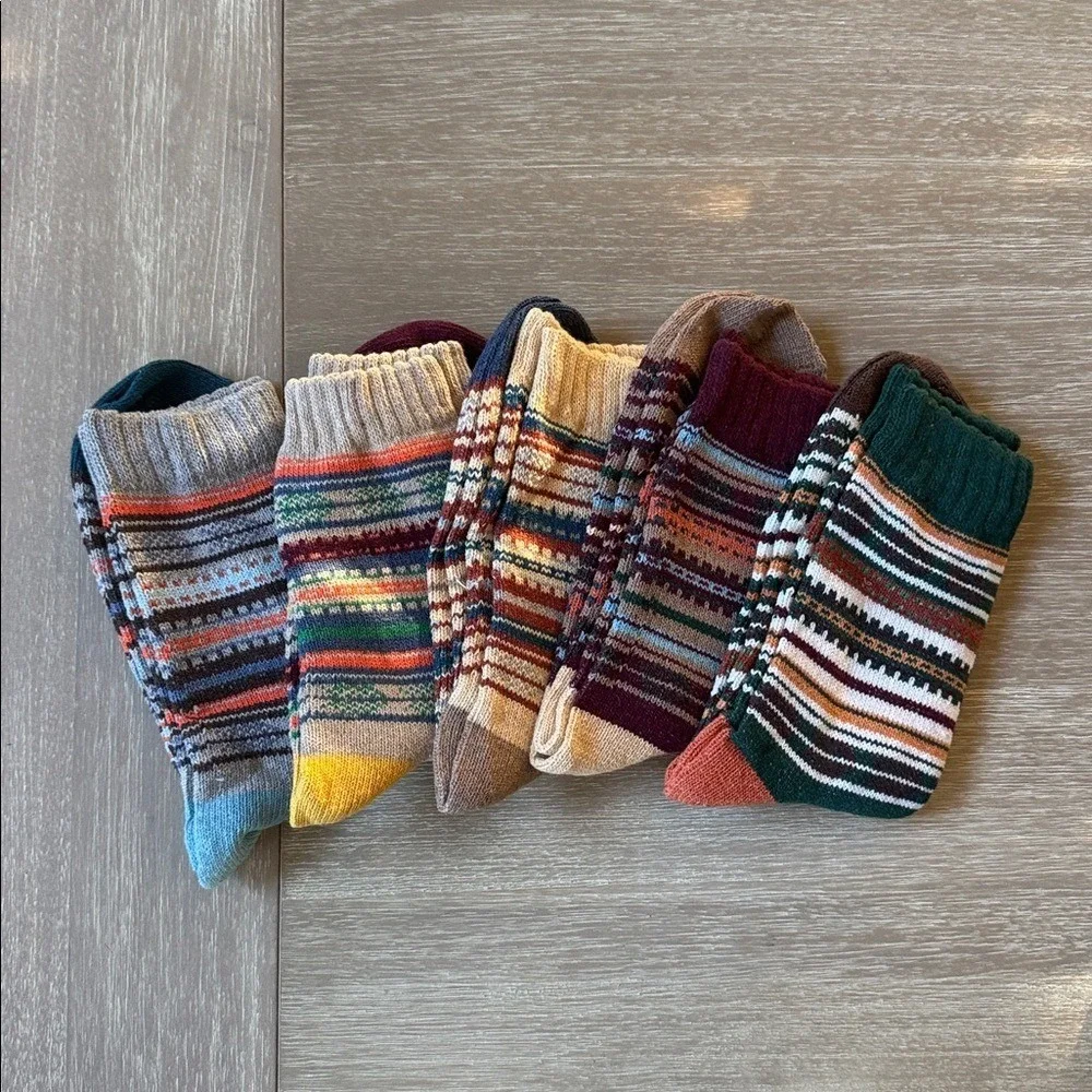 Norsome Oslo Wool Blend Socks 5-Pack Multicolor Large New In Packaging‎